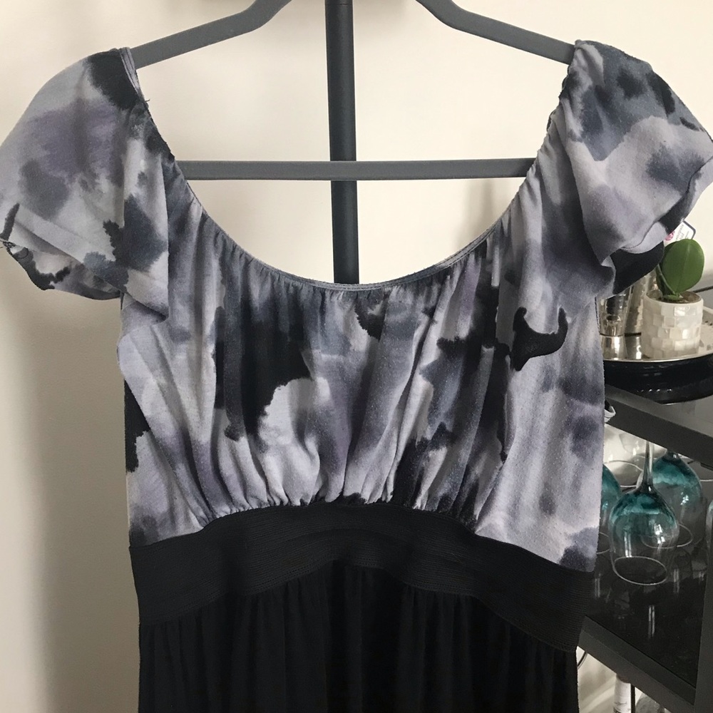 Black and blue tie-dye dress